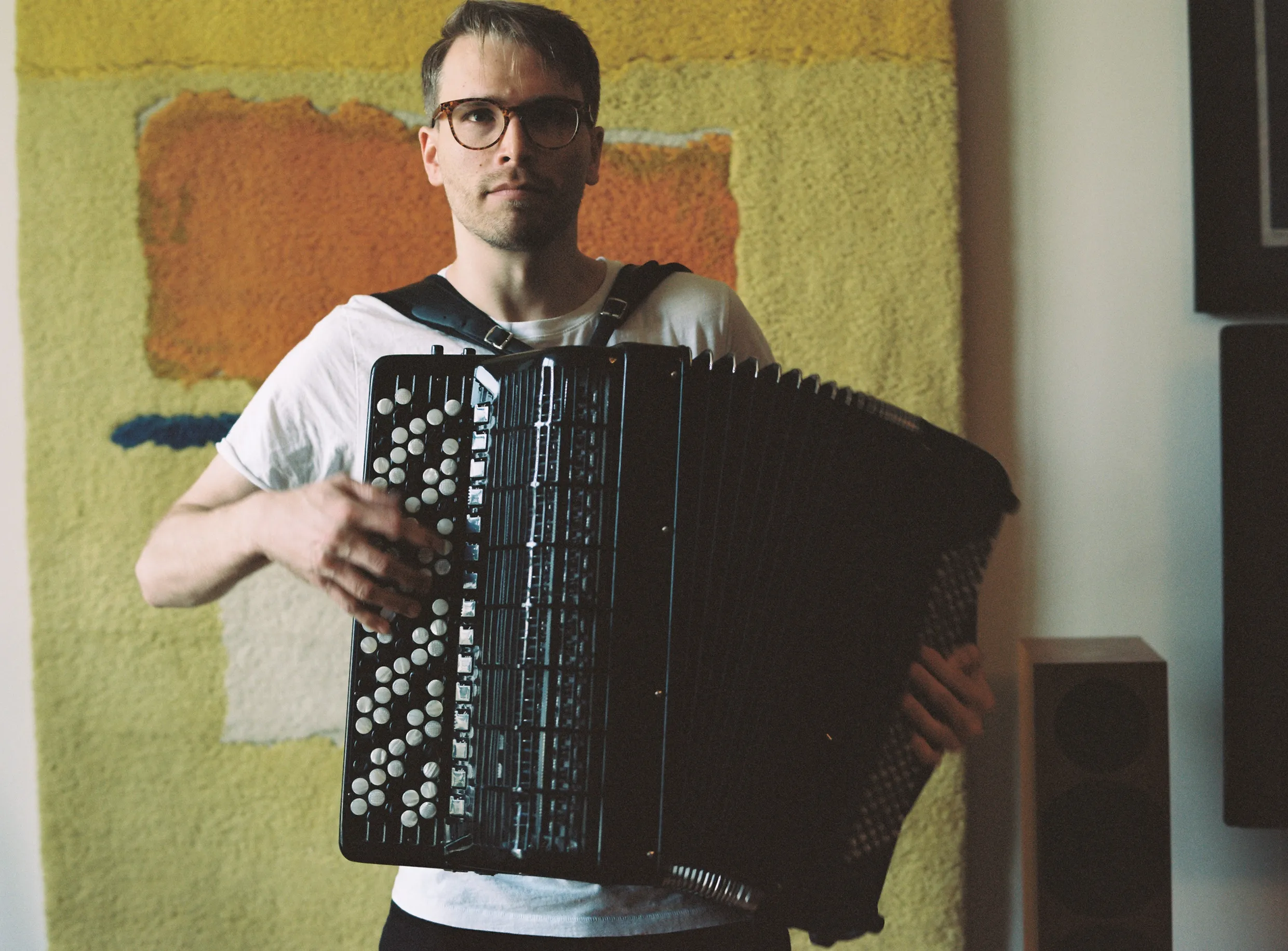 Matti Pulkki playing the accordion